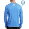 imageRoadbox Mens UPF 50 UV Sun Protection Shirts SPF Long Sleeve Lightweight Water Swim Rash Guard for Fishing Running HikingMedium Blue