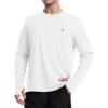 imageRoadbox Mens UPF 50 UV Sun Protection Shirts SPF Long Sleeve Lightweight Water Swim Rash Guard for Fishing Running HikingWhite