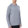 imageRoadbox UPF 50 Fishing Shirts for Men Long Sleeve SPF UV Sun Protection Hoodie with Thumb Holes Swim Running Rash GuardLight Grey