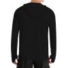 imageRoadbox UPF 50 Fishing Shirts for Men Long Sleeve UV Protection Sun Hoodie Swim Rash Guard for Hiking Running WorkoutBlack