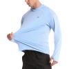 imageRoadbox UPF 50 Fishing Shirts for Men Long Sleeve UV Protection Sun Hoodie Swim Rash Guard for Hiking Running WorkoutBlue