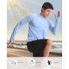 imageRoadbox UPF 50 Fishing Shirts for Men Long Sleeve UV Protection Sun Hoodie Swim Rash Guard for Hiking Running WorkoutBlue