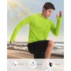 imageRoadbox UPF 50 Fishing Shirts for Men Long Sleeve UV Protection Sun Hoodie Swim Rash Guard for Hiking Running WorkoutLime Green