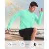imageRoadbox UPF 50 Fishing Shirts for Men Long Sleeve UV Protection Sun Hoodie Swim Rash Guard for Hiking Running WorkoutMint Green