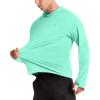 imageRoadbox UPF 50 Fishing Shirts for Men Long Sleeve UV Protection Sun Hoodie Swim Rash Guard for Hiking Running WorkoutMint Green