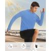 imageRoadbox UPF 50 Fishing Shirts for Men Long Sleeve UV Protection Sun Hoodie Swim Rash Guard for Hiking Running WorkoutUltramarine