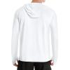 imageRoadbox UPF 50 Fishing Shirts for Men Long Sleeve UV Protection Sun Hoodie Swim Rash Guard for Hiking Running WorkoutWhite