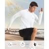 imageRoadbox UPF 50 Fishing Shirts for Men Long Sleeve UV Protection Sun Hoodie Swim Rash Guard for Hiking Running WorkoutWhite