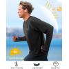 imageRoadbox UPF 50 Mens Swim Shirts Long Sleeve Sun Protection Fishing Rash Guard Quick Dry UV Hiking Shirt with ThumbholeBlack