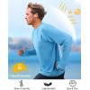 imageRoadbox UPF 50 Mens Swim Shirts Long Sleeve Sun Protection Fishing Rash Guard Quick Dry UV Hiking Shirt with ThumbholeLight Blue