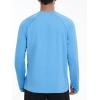 imageRoadbox UPF 50 Mens Swim Shirts Long Sleeve Sun Protection Fishing Rash Guard Quick Dry UV Hiking Shirt with ThumbholeLight Blue