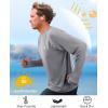 imageRoadbox UPF 50 Mens Swim Shirts Long Sleeve Sun Protection Fishing Rash Guard Quick Dry UV Hiking Shirt with ThumbholeLight Gray