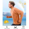 imageRoadbox UPF 50 Mens Swim Shirts Long Sleeve Sun Protection Fishing Rash Guard Quick Dry UV Hiking Shirt with ThumbholeOrange