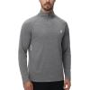 imageRoadbox UPF 50 Running Shirts for Men  Long Sleeve Quick Dry 14 Zip Pullover for Fishing Outdoor Hiking Athletic WorkoutAsh