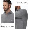 imageRoadbox UPF 50 Running Shirts for Men  Long Sleeve Quick Dry 14 Zip Pullover for Fishing Outdoor Hiking Athletic WorkoutAsh