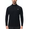 imageRoadbox UPF 50 Running Shirts for Men  Long Sleeve Quick Dry 14 Zip Pullover for Fishing Outdoor Hiking Athletic WorkoutBlack