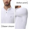 imageRoadbox UPF 50 Running Shirts for Men  Long Sleeve Quick Dry 14 Zip Pullover for Fishing Outdoor Hiking Athletic WorkoutWhite