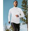 imageRoadbox UPF 50 Running Shirts for Men  Long Sleeve Quick Dry 14 Zip Pullover for Fishing Outdoor Hiking Athletic WorkoutWhite