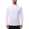 imageRoadbox UPF 50 Running Shirts for Men  Long Sleeve Quick Dry 14 Zip Pullover for Fishing Outdoor Hiking Athletic WorkoutWhite