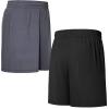 imageRoadbox Workout Shorts for Men Athletic Gym Running Basketball Quick Dry Short 7 Inch with Pockets for Fitness Sports 2 PackBlackmedium Gray