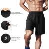 imageRoadbox Workout Shorts for Men Athletic Gym Running Basketball Quick Dry Short 7 Inch with Pockets for Fitness Sports 2 PackBlackmedium Gray