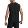imageRoadbox Workout Sleeveless Shirts for Men Athletic Gym Basketball Quick Dry Muscle Tank TopsBlack