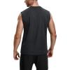 imageRoadbox Workout Sleeveless Shirts for Men Athletic Gym Basketball Quick Dry Muscle Tank TopsBlackgreyblack Heather