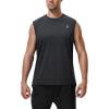 imageRoadbox Workout Sleeveless Shirts for Men Athletic Gym Basketball Quick Dry Muscle Tank TopsBlackgreyblack Heather