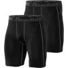 imageRoadbox 1 or 2 Pack Compression Shorts for Men Athletic Workout Performance Underwear Running Gym Spandex Sport Base Layer2 Pack Black  Black