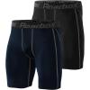 imageRoadbox 1 or 2 Pack Compression Shorts for Men Athletic Workout Performance Underwear Running Gym Spandex Sport Base Layer2 Pack Black  Blue