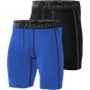 imageRoadbox 1 or 2 Pack Compression Shorts for Men Athletic Workout Performance Underwear Running Gym Spandex Sport Base Layer2 Pack Black  Blue2