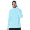imageRoadbox Mens UPF 50 Fishing Shirt Long Sleeve UV Sun Protection Hoodies Quick Dry Rash Guard for Hiking Outdoor WorkingSky Blue
