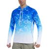 imageRoadbox Mens UPF 50 Sun Protection Rash Guard UV Outdoor Fishing Long Sleeve Shirts Swimming Hiking Shirt with ThumbholesOcean Blue