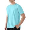imageRoadbox Mens UPF 50 Swim Shirts Short Sleeve UV Sun Protection Rash Guard TShirt Quick Dry Water Surfing Beach TeesIce Blue