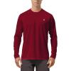 imageRoadbox Mens UPF 50 UV Sun Protection Shirts Outdoor Long Sleeve SPF Rash Guard for Fishing Hiking Swimming RunningBeet Red