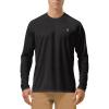 imageRoadbox Mens UPF 50 UV Sun Protection Shirts Outdoor Long Sleeve SPF Rash Guard for Fishing Hiking Swimming RunningBlack