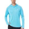 imageRoadbox UPF 50 Fishing Shirts for Men Long Sleeve SPF UV Sun Protection Hoodie with Thumb Holes Swim Running Rash GuardLight Blue