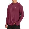 imageRoadbox UPF 50 Fishing Shirts for Men Long Sleeve UV Protection Sun Hoodie Swim Rash Guard for Hiking Running WorkoutDark Red