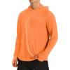 imageRoadbox UPF 50 Fishing Shirts for Men Long Sleeve UV Protection Sun Hoodie Swim Rash Guard for Hiking Running WorkoutOrange