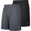 imageRoadbox Workout Shorts for Men Athletic Gym Running Basketball Quick Dry Short 7 Inch with Pockets for Fitness Sports 2 PackBlackmedium Gray