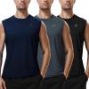 imageRoadbox Workout Sleeveless Shirts for Men Athletic Gym Basketball Quick Dry Muscle Tank TopsBlackgreydark Navy