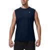 imageRoadbox Workout Sleeveless Shirts for Men Athletic Gym Basketball Quick Dry Muscle Tank TopsNavy Blue