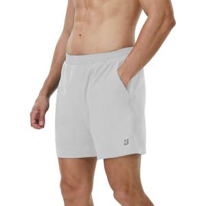 imageRoadbox Mens 5 Inch Running Athletic Quick Dry Shorts with Pockets for Workout Gym ExerciseSliver Gray