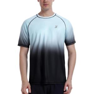 imageRoadbox Mens Swim Shirts Short Sleeve UPF 50 UV Sun Protection SPF Rash Guard Quick Dry Surf Water Beach Fishing T ShirtBlack Gradient