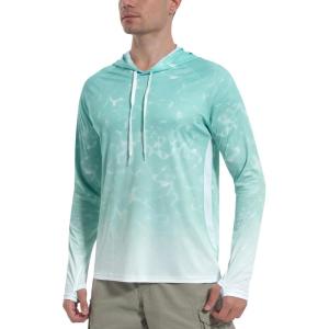 imageRoadbox Mens UPF 50 Sun Protection Rash Guard UV Outdoor Fishing Long Sleeve Shirts Swimming Hiking Shirt with ThumbholesBean Green