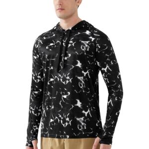 imageRoadbox Mens UPF 50 Sun Protection Rash Guard UV Outdoor Fishing Long Sleeve Shirts Swimming Hiking Shirt with ThumbholesBlack