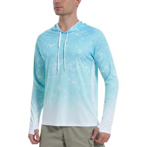 imageRoadbox Mens UPF 50 Sun Protection Rash Guard UV Outdoor Fishing Long Sleeve Shirts Swimming Hiking Shirt with ThumbholesBlue Sparkling