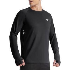imageRoadbox Mens UPF 50 Swim Rash Guard Long Sleeve UV Sun Protection SPF Water Shirts Quick Dry for Outdoor Fishing Hiking Black