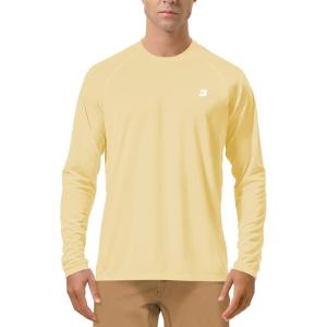 imageRoadbox Mens UPF 50 UV Sun Protection Shirts Outdoor Long Sleeve SPF Rash Guard for Fishing Hiking Swimming RunningYellow