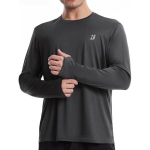 imageRoadbox Mens UPF 50 UV Sun Protection Shirts SPF Long Sleeve Lightweight Water Swim Rash Guard for Fishing Running HikingDark Gray